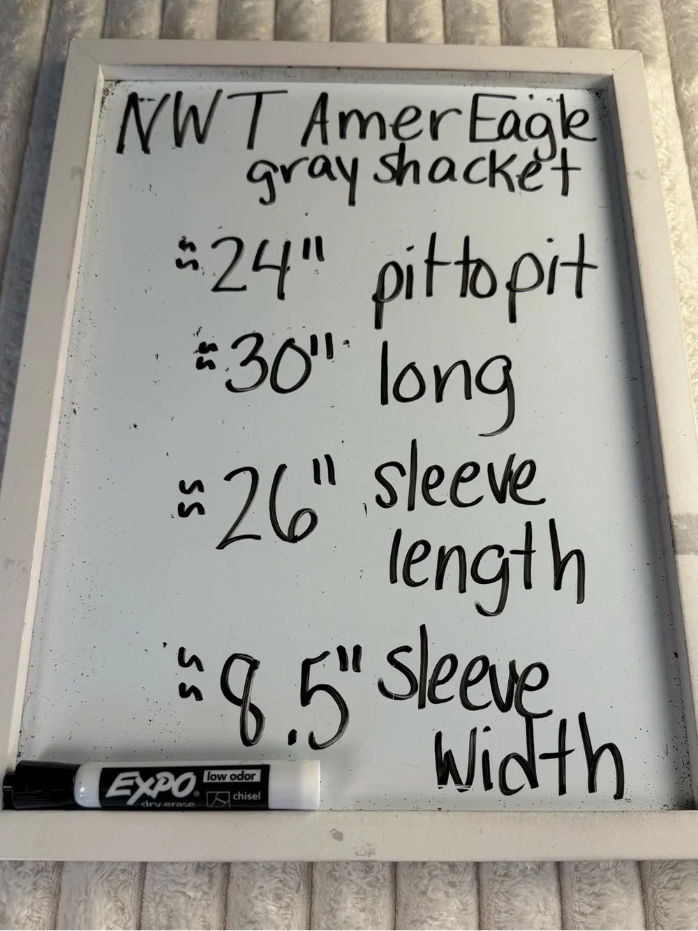 NWT American Eagle Supersoft Gray Fleece Lined Shacket L - Picture 11 of 12